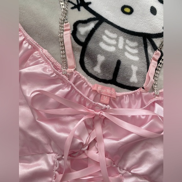 Sugar Thrillz satin lace up top - Picture 2 of 3